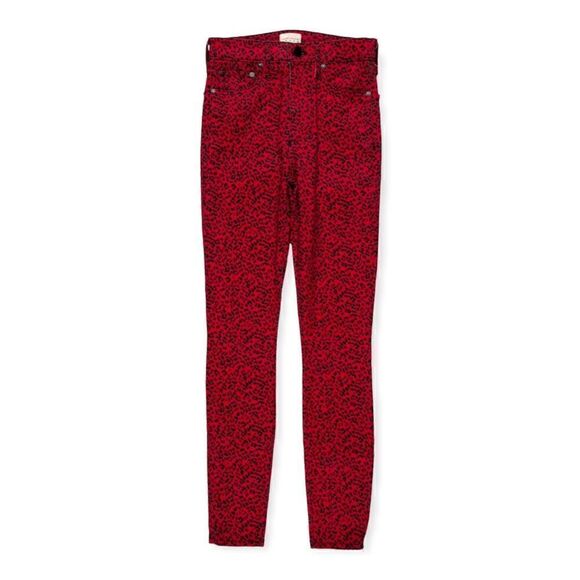 Alice + Olivia Ruby Red & Black Mini Leopard Print Pants |Size: 24| - Picture 8 of 10